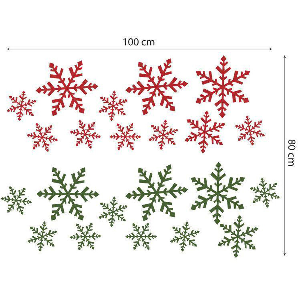 Walplus Colourful Christmas Snowflakes Self Adhesive Wall Stickers 22 Piece Image 4