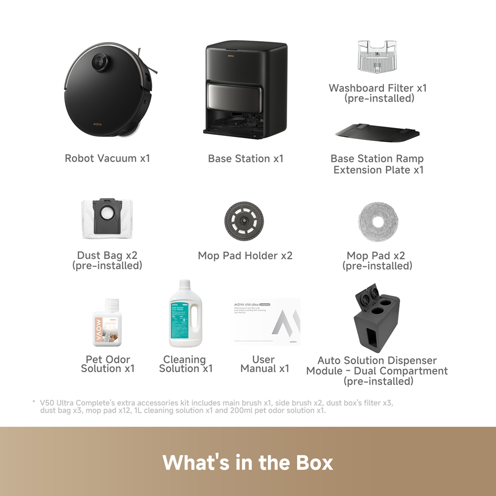 MOVA V50 Black Ultra Complete Robot Vacuum Cleaner with Self Emptying Scrubber Image 9
