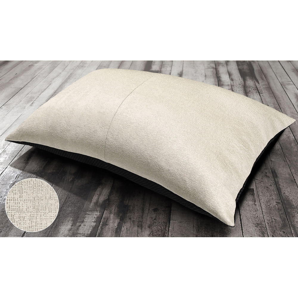 Velosso Cream Textured Plain Non-Slip Floor Lounging Cushion 78 x 120cm Image 2