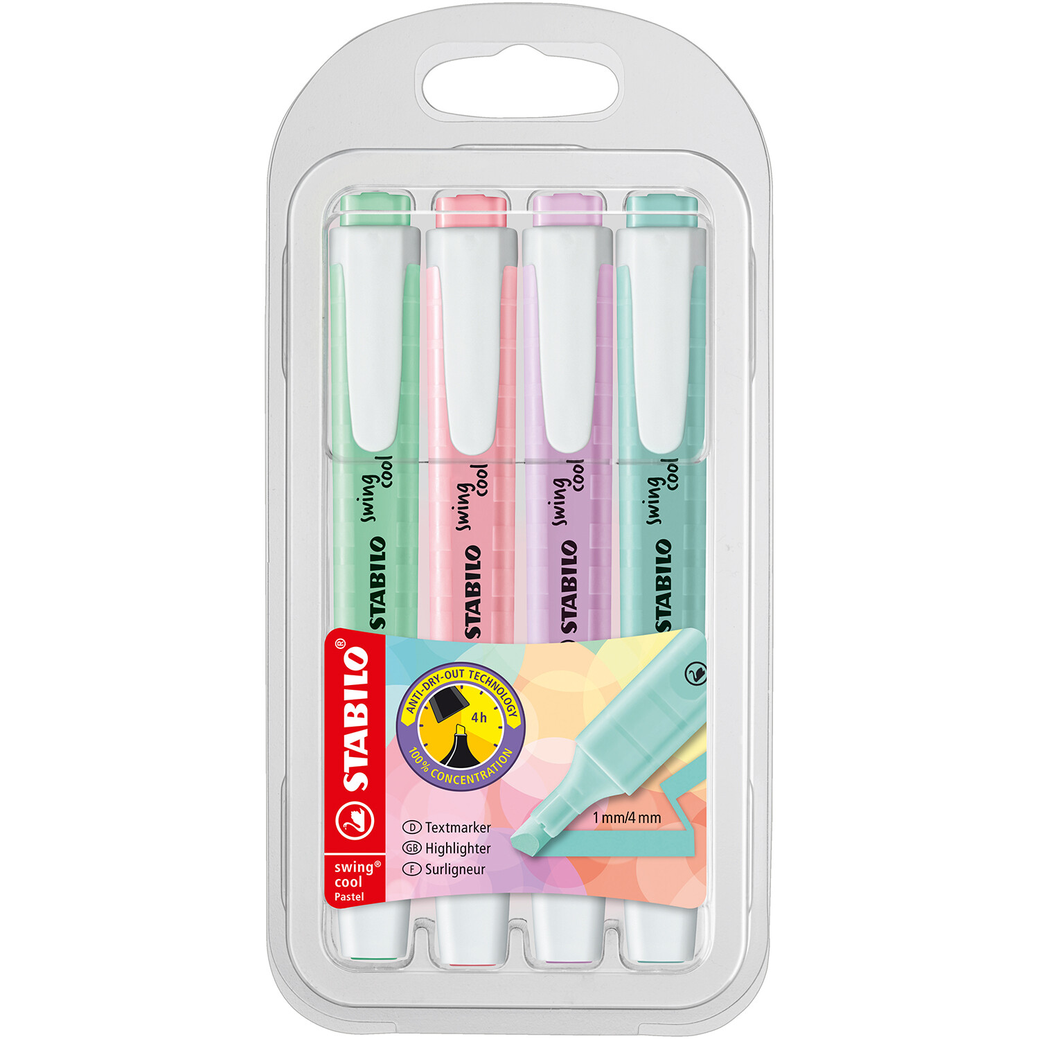 Stabilo Swing Cool Pastel Highlighters 4 Pack Image 1