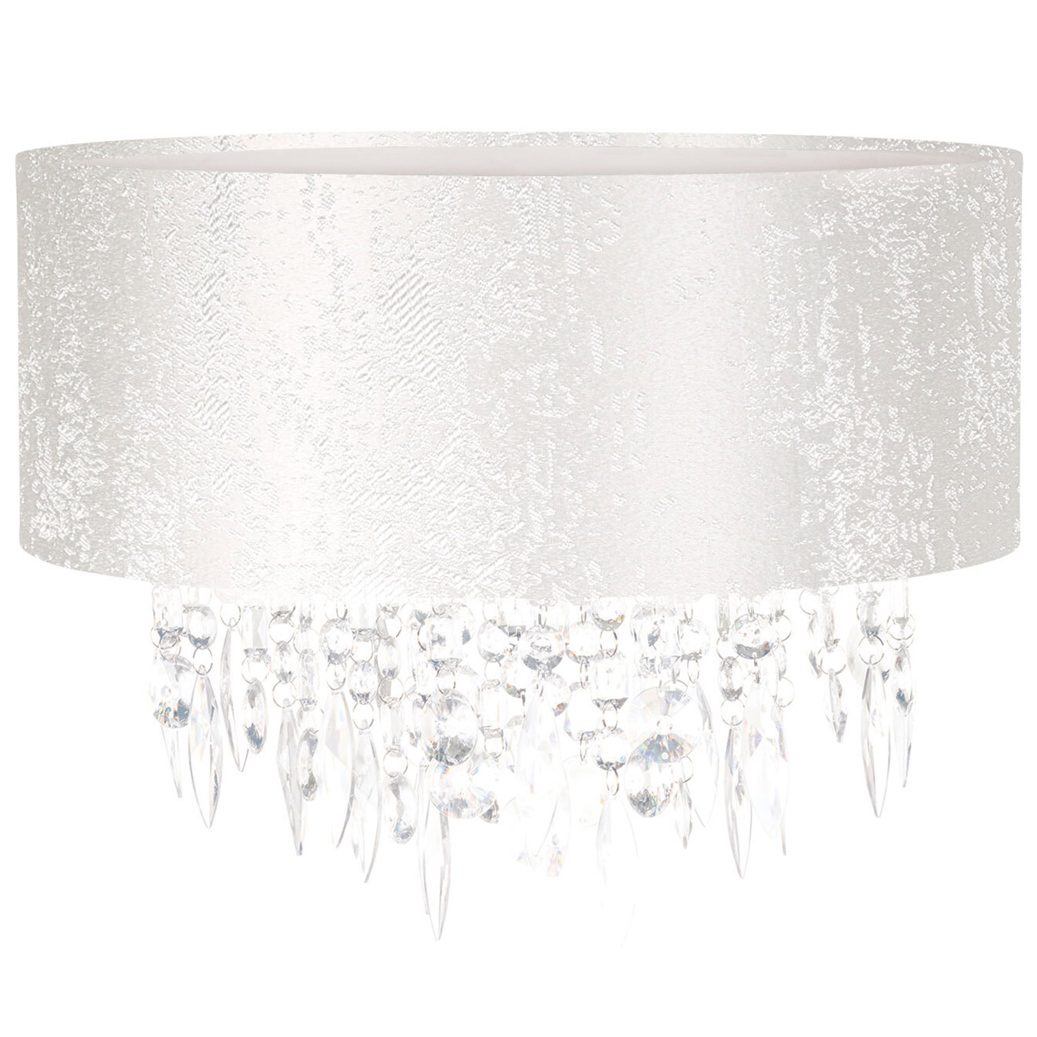 White Distressed Shade and Droplets Ceiling Light Image