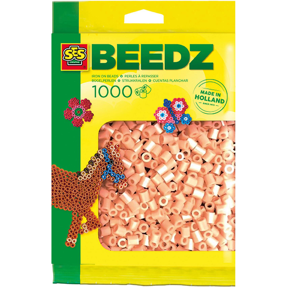 SES Creative Beedz Salmon Pink Iron On Beads 1000 Piece  Image 1
