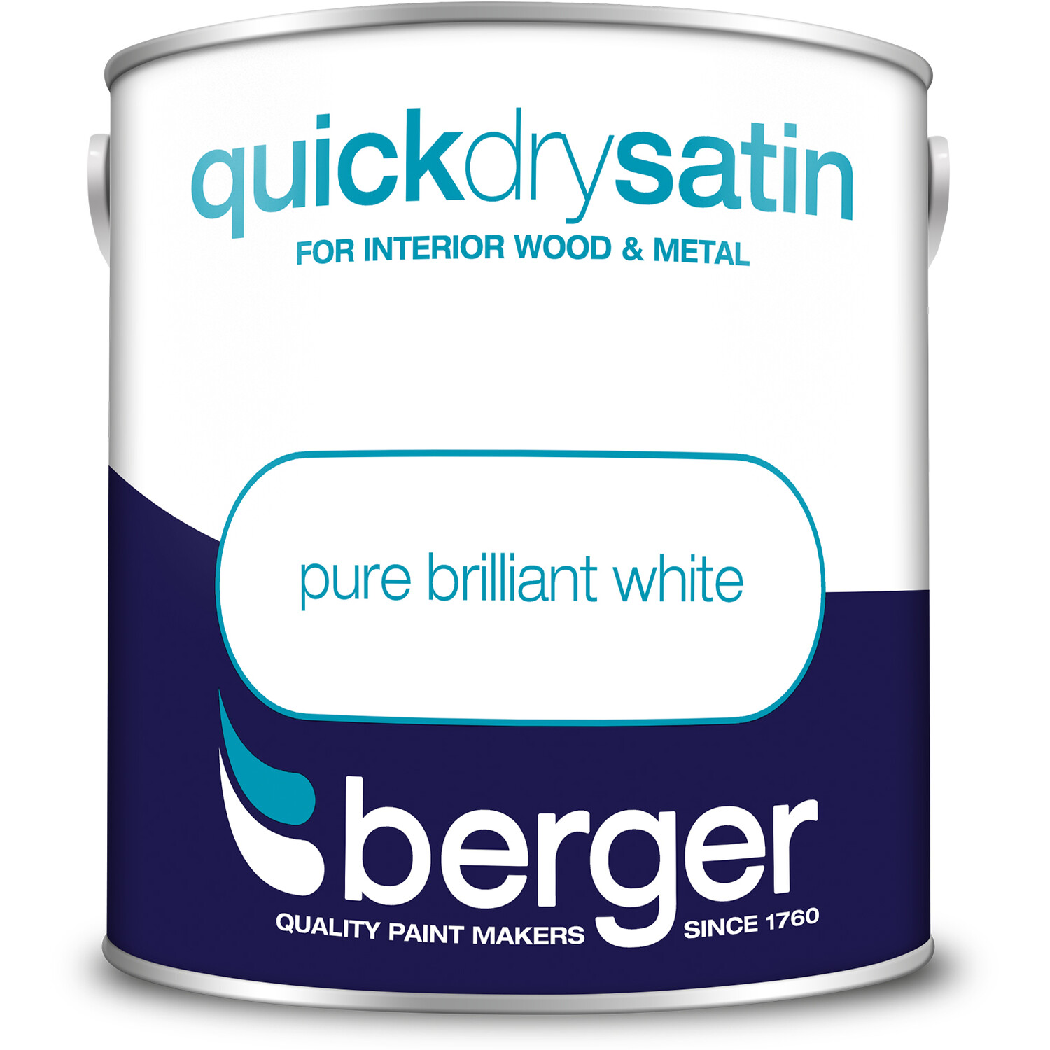 Berger Quick Dry Satin Pure Brilliant White 2.5L - Pure Brilliant White Image 2