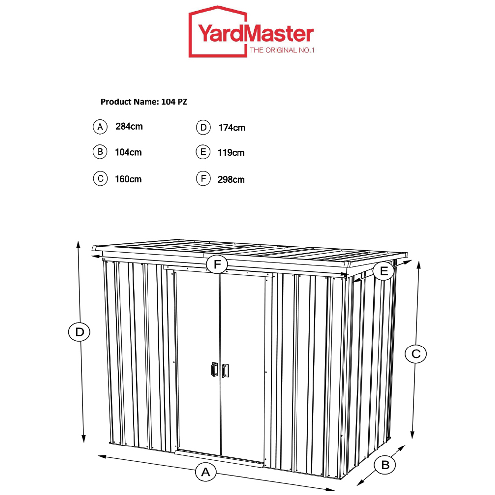 Yardmaster 10 x 4ft Store All Pent Metal Storage Shed Image 7