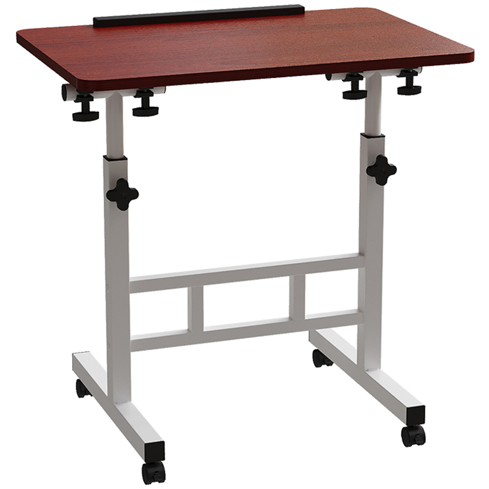 Living and Home Height Adjustable Mobile Laptop Desk Dark Walnut Image 2