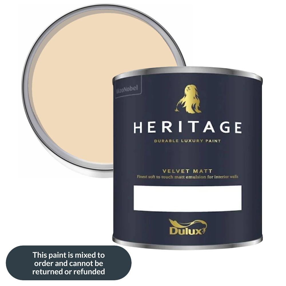 Dulux Heritage Walls and Ceilings Cream Velvet Matt Emulsion Paint 1L Image 1