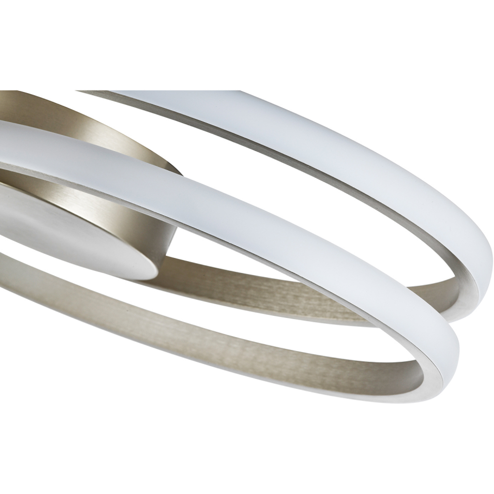 Happy Homewares Double Swirl Strip Satin Nickel LED Flush Ceiling Light Image 4