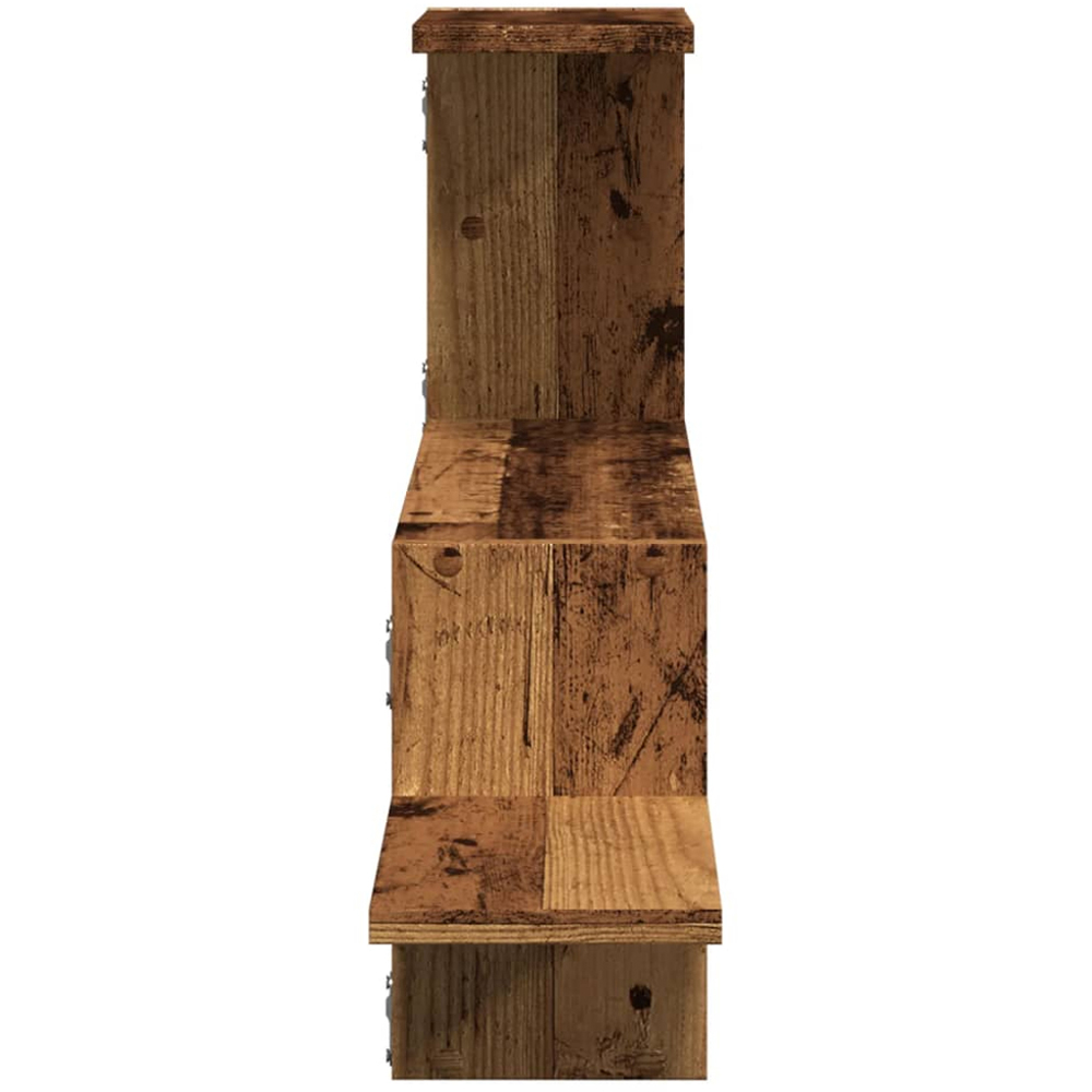 vidaXL 5 Shelf Old Wood Floating Wall Shelf Image 4