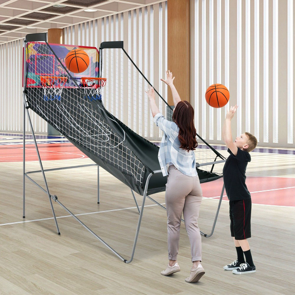 Costway Purple Foldable Basketball Arcade Game Image 2
