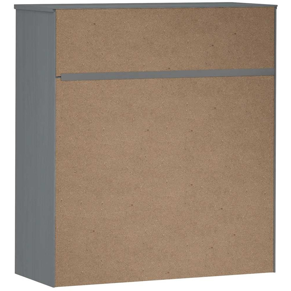 vidaXL Molde 2 Door Single Shelf Grey Solid Pine Wood Highboard Top Image 7
