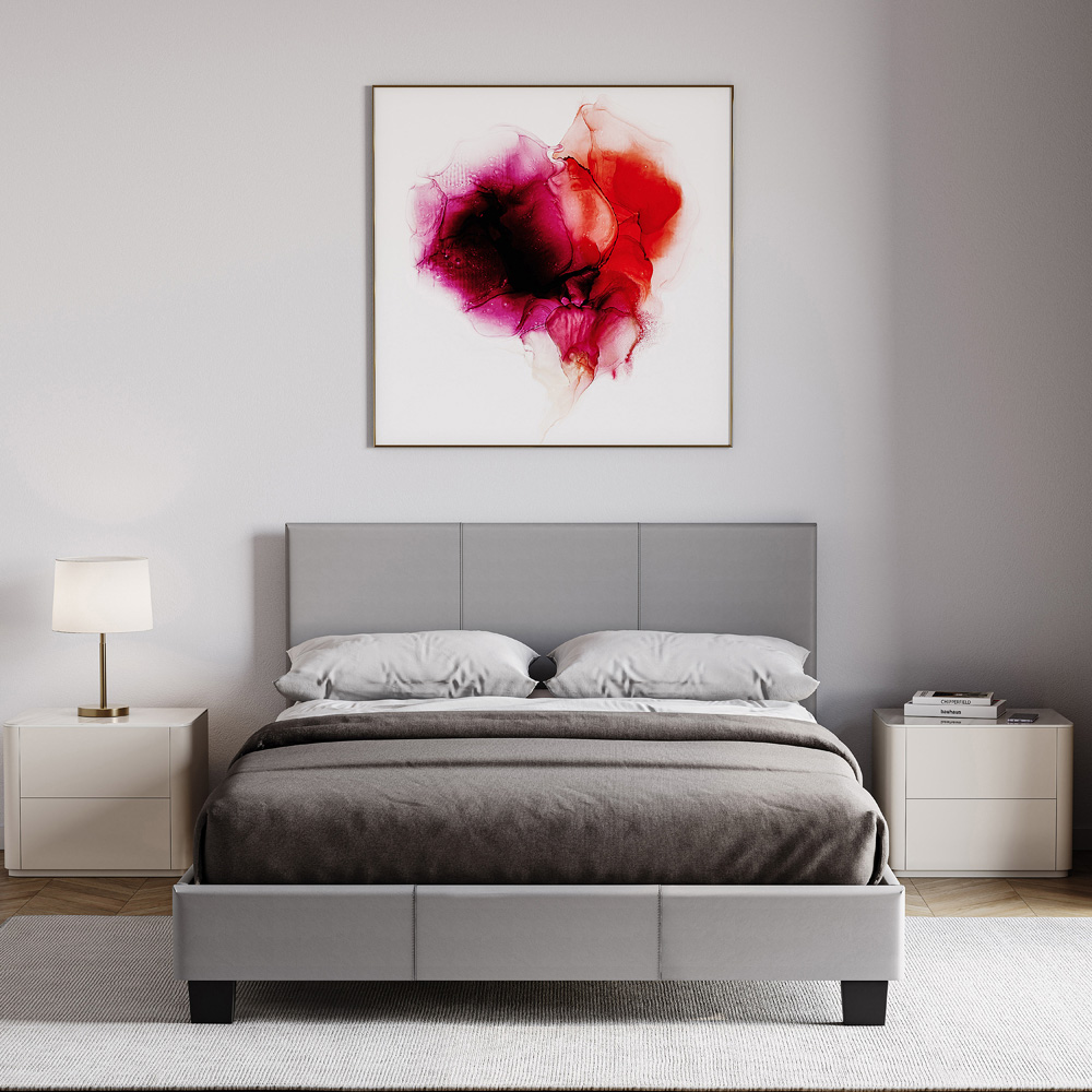 Vida Designs Lisbon Small Double Grey Faux Leather Bed Frame Image 3