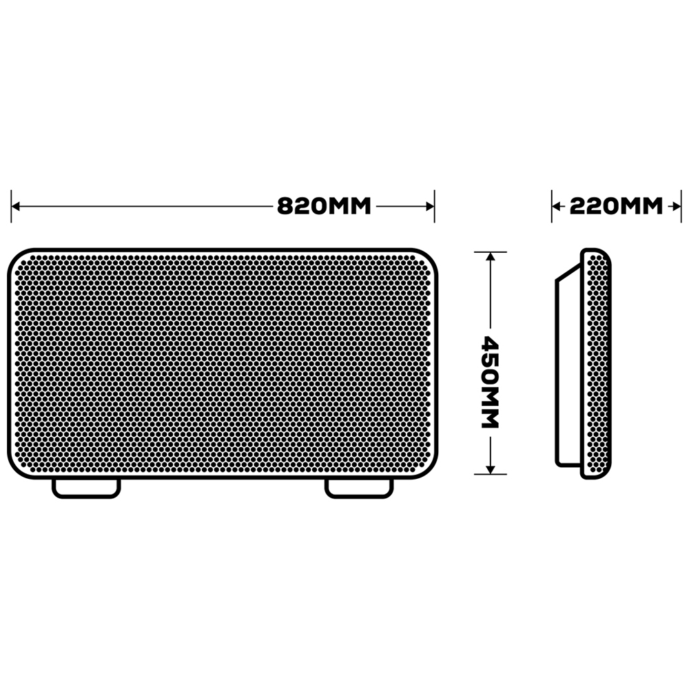 TCP Black 2 in 1 Infrared Convection Wall Mounted and Free Standing Heater 2000W Image 9
