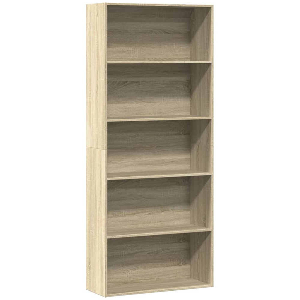 vidaXL 5 Shelf Sonoma Oak Bookcase Image 2