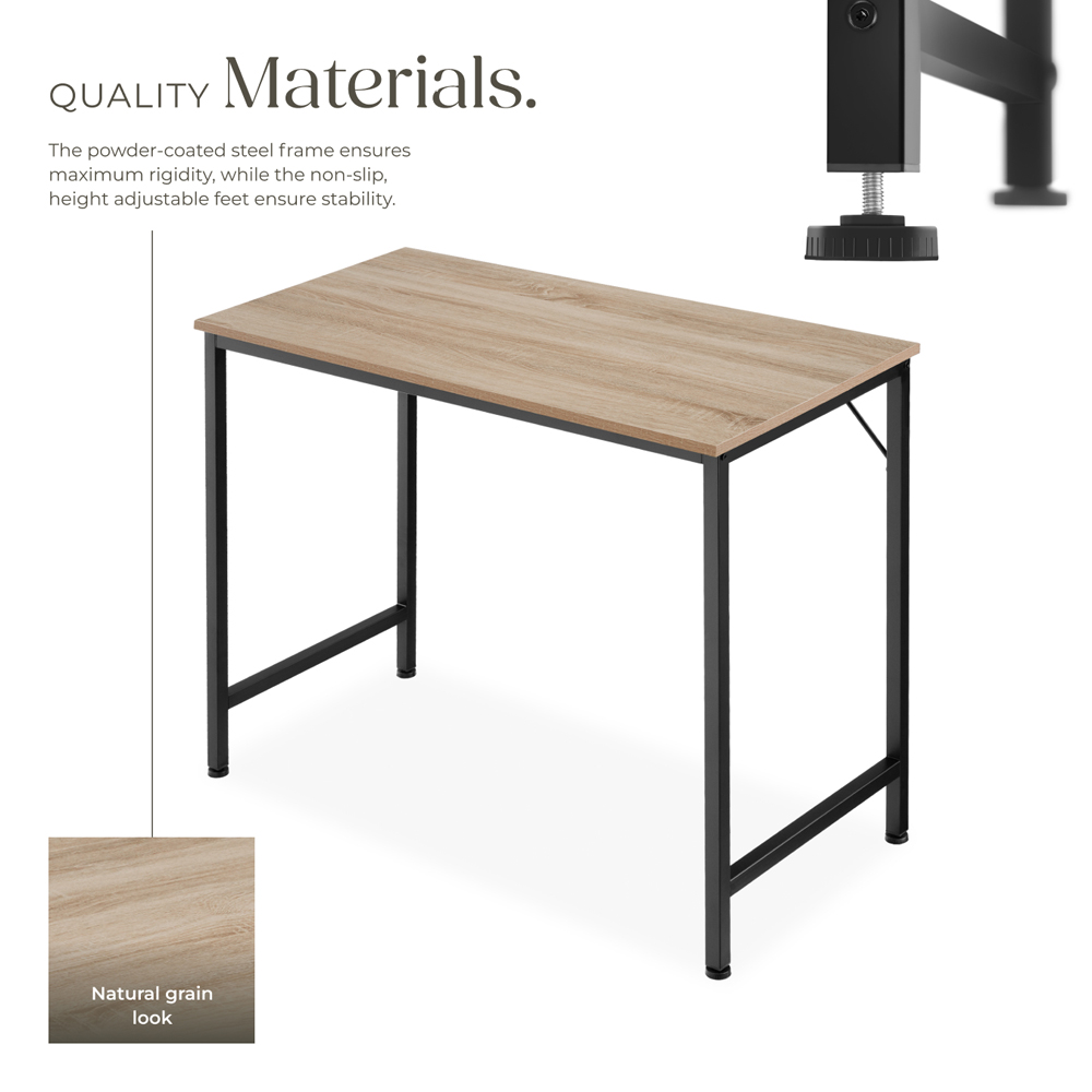 Tectake Jenkins Industrial Wood Study Desk Oak Sonoma 80cm Image 3