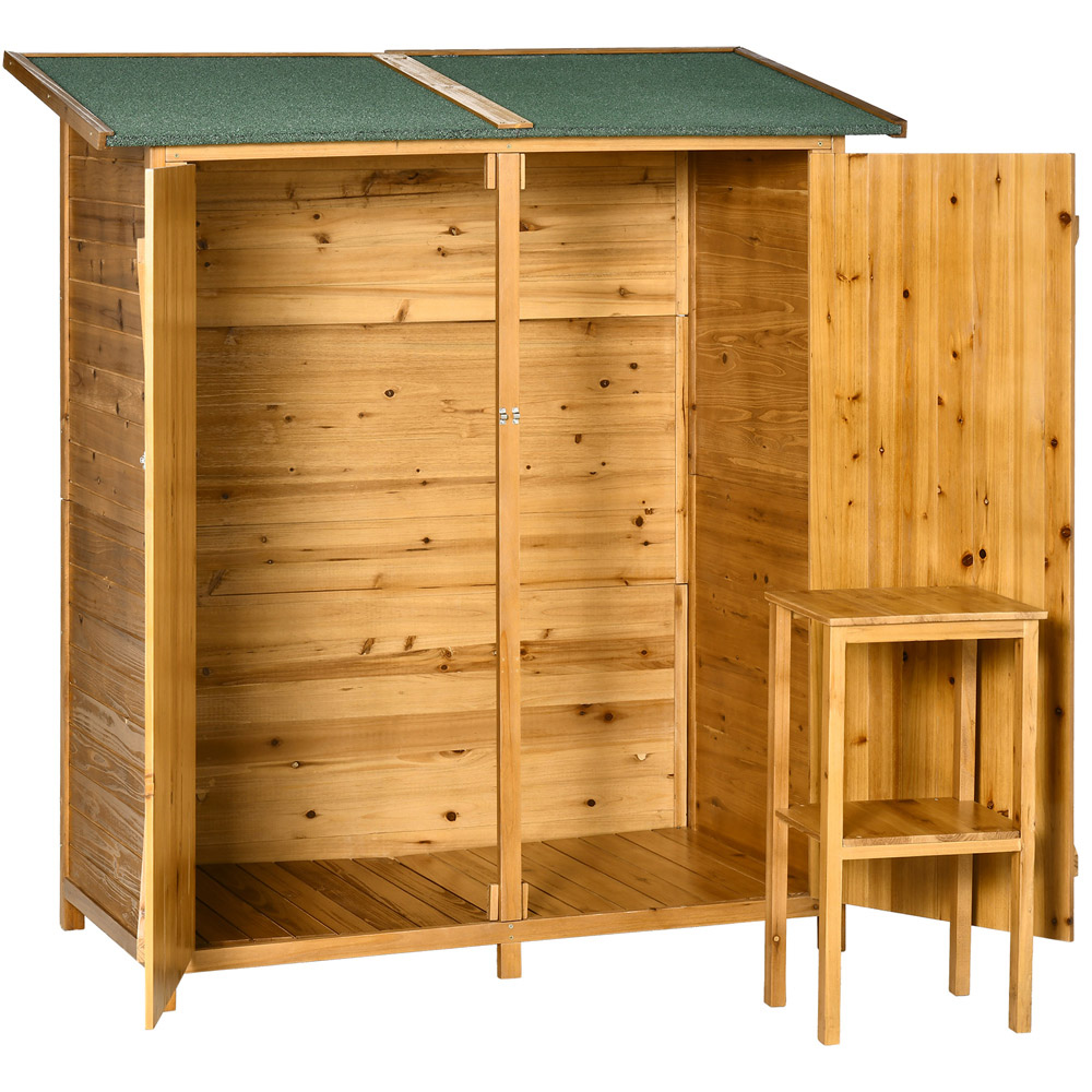 Outsunny Wooden Garden Storage Shed Cabinet with Asphalt Roof Image 1