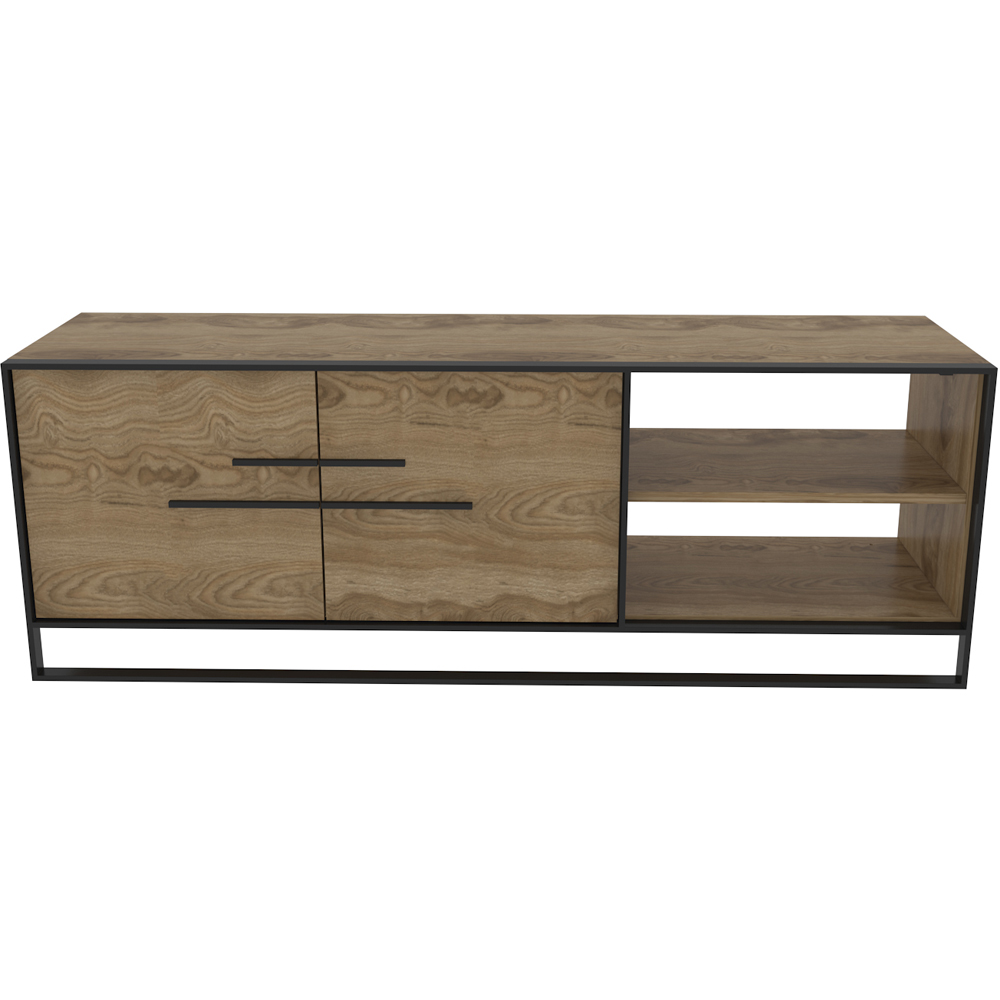 Decorotika Polka 2 Door Oud and Black TV Unit Image 2