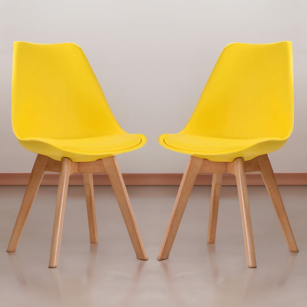 Louvre Set of 2 Yellow Dining Chair Image 1