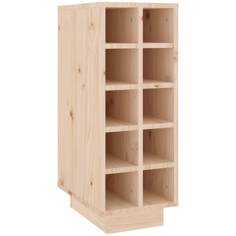 vidaXL 10 Bottle Natural Brown Freestanding Wine Cabinet Image 2