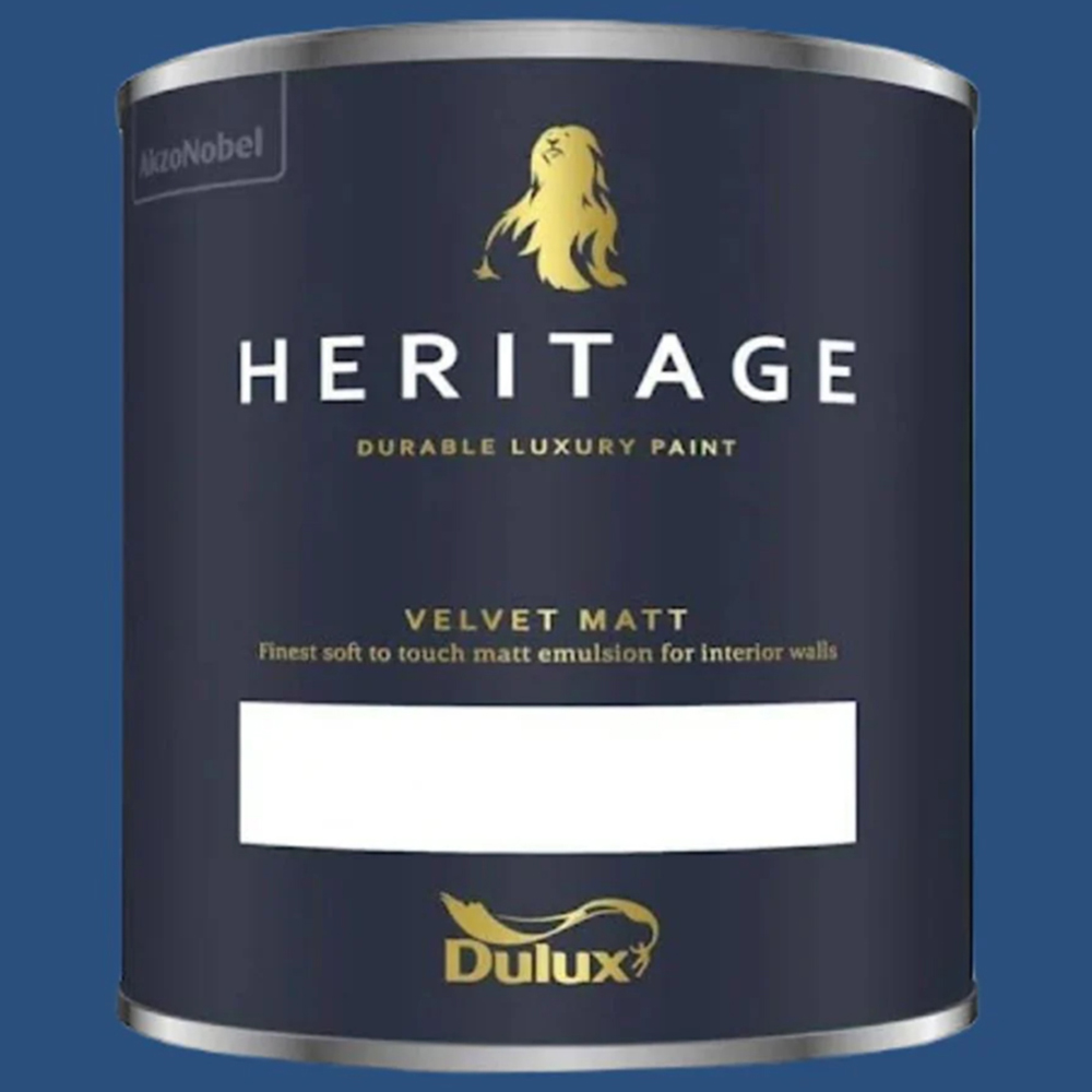Dulux Heritage Walls and Ceilings Deep Ultramarine Velvet Matt Emulsion Paint 1L Image 2