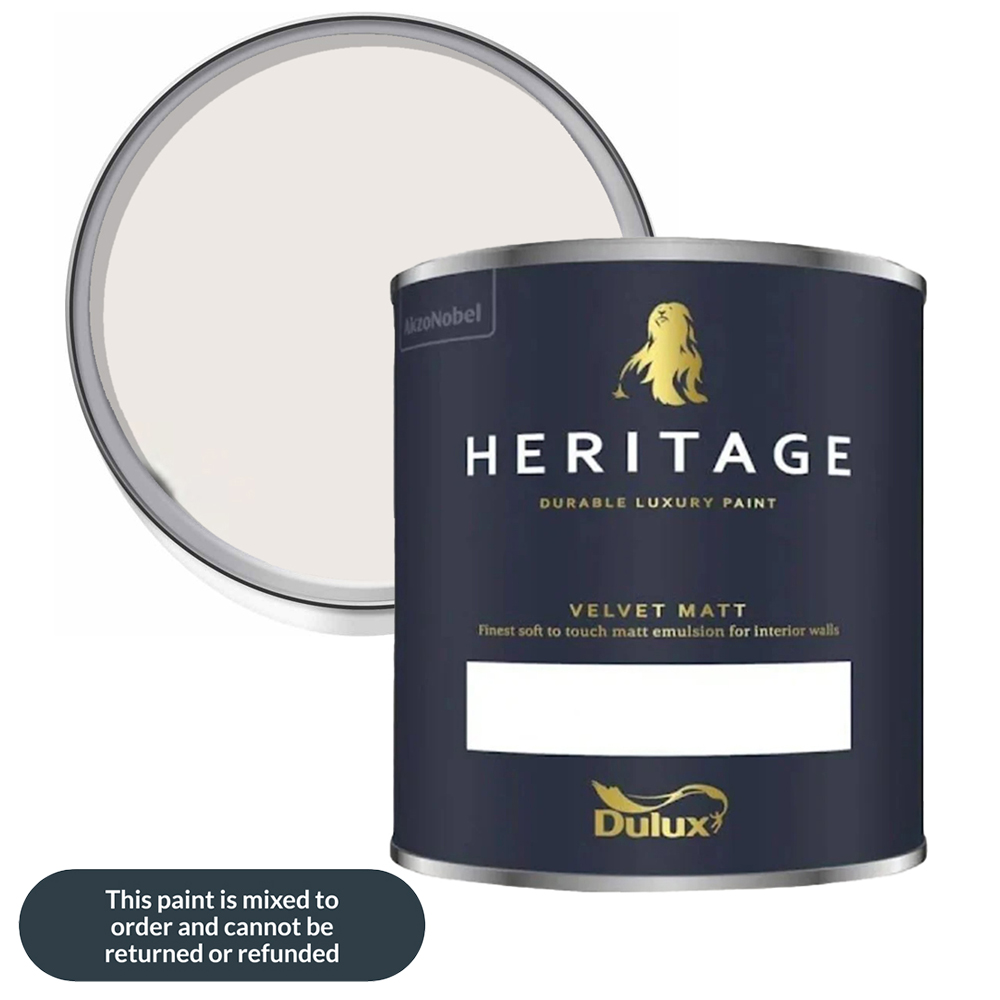 Dulux Heritage Walls and Ceilings Roman White Velvet Matt Emulsion Paint 1L Image 1