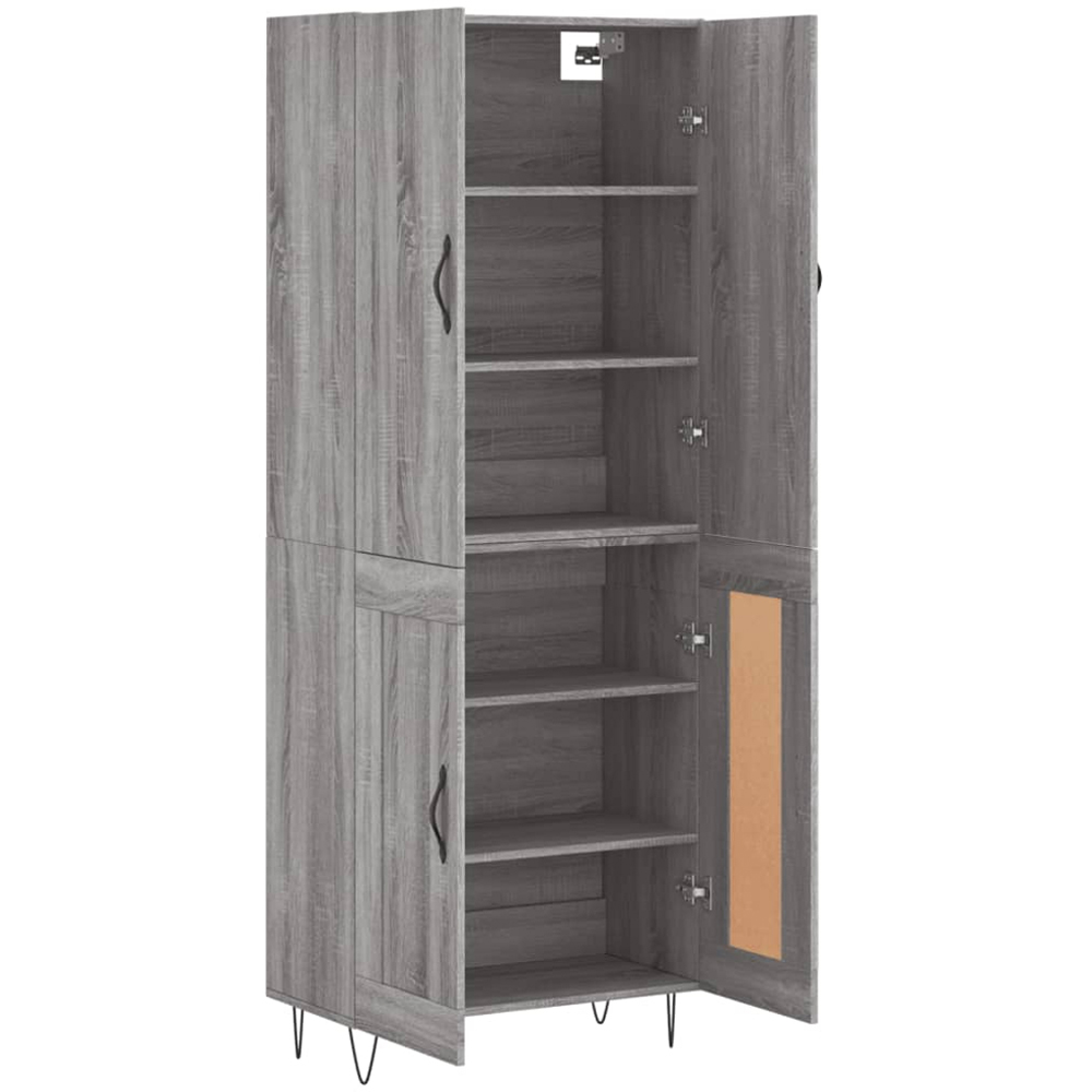 vidaXL 4 Door Grey Sonoma Highboard Image 4