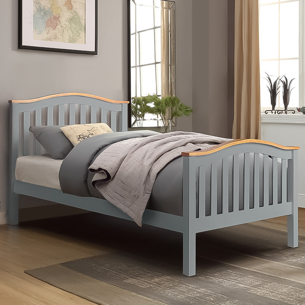 Brooklyn Single Grey Wooden Bed Frame Image