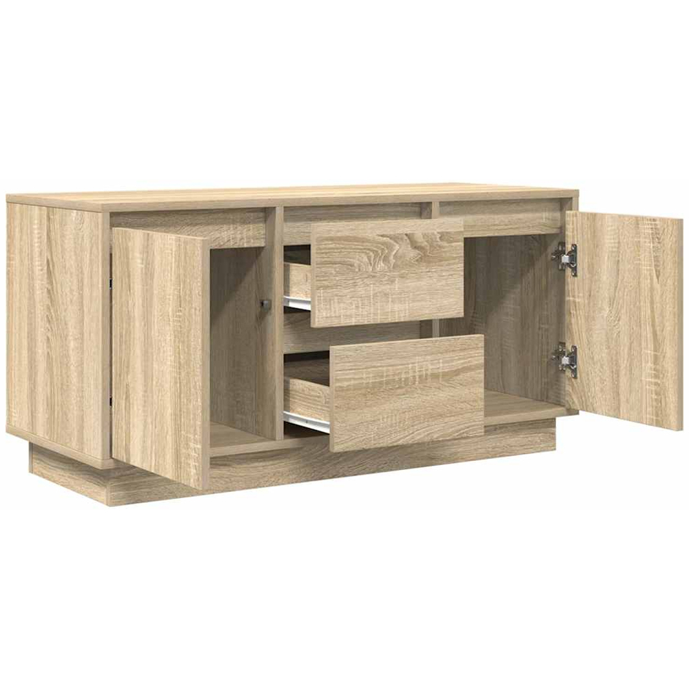 vidaXL 2 Door 2 Drawer Sonoma Oak LED TV Cabinet Image 6