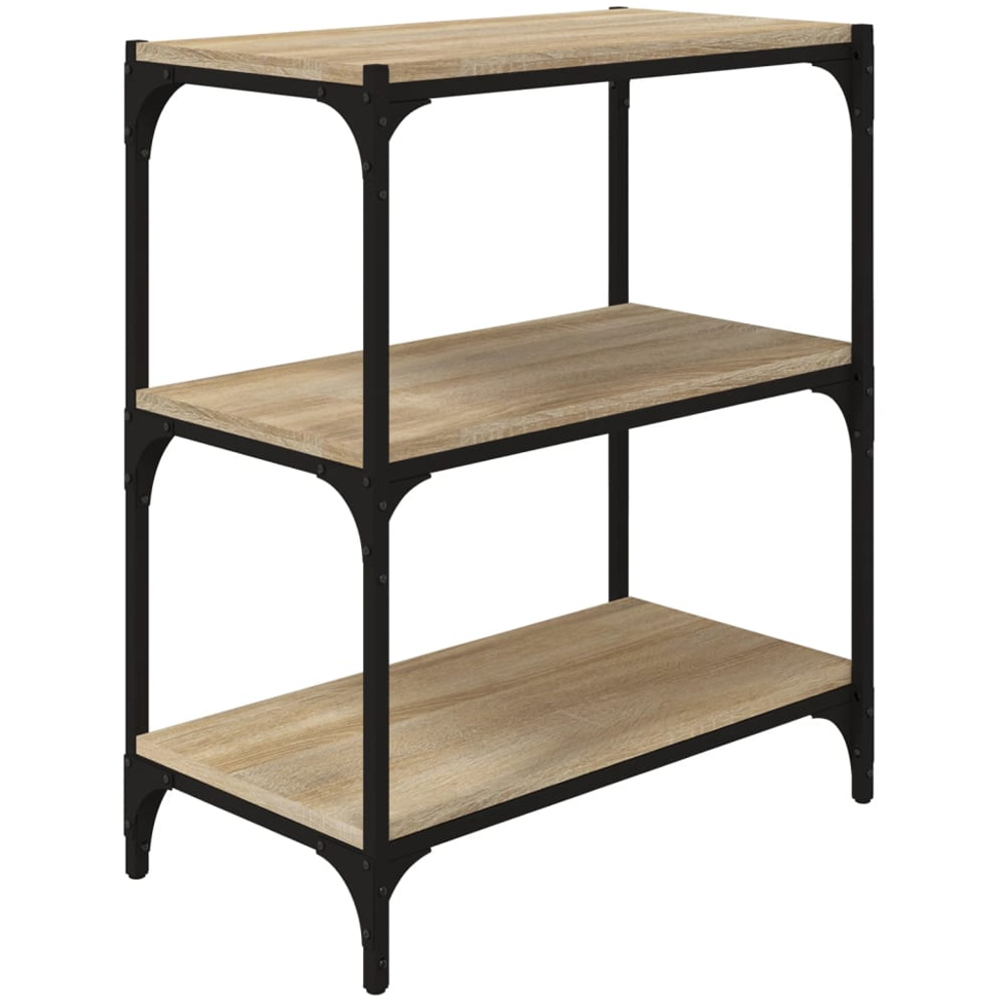 vidaXL 3 Shelf Sonoma Oak Bookcase Image 2