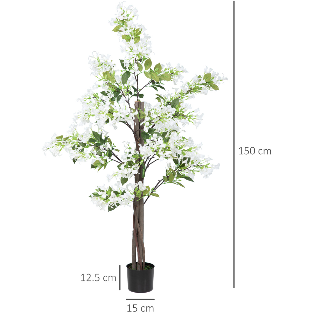 Portland White Flower Honeysuckle Tree Artificial Plant In Pot 5ft Image 3