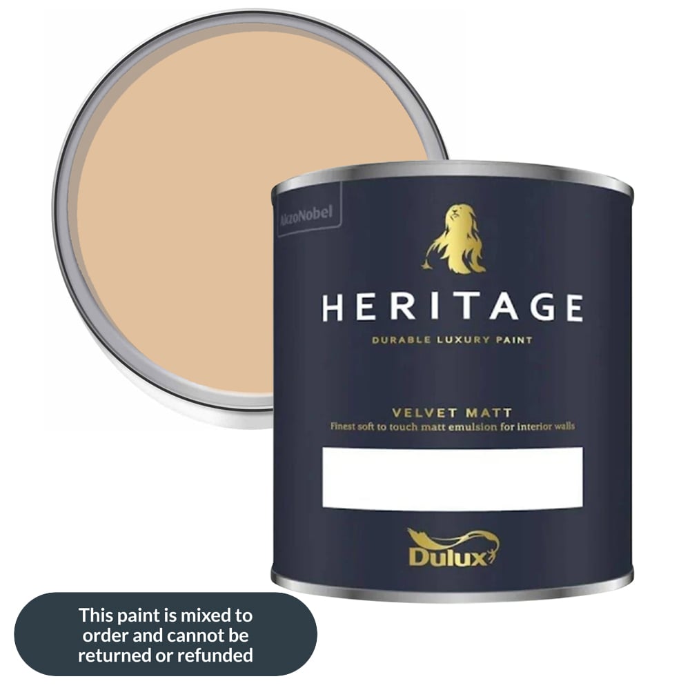 Dulux Heritage Walls and Ceilings Buff Velvet Matt Emulsion Paint 1L Image 1
