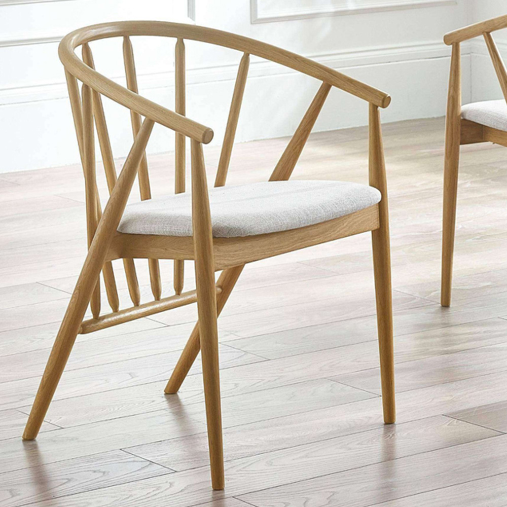 Julian Bowen Rory Oak Curved Back Dining Chair Image 1