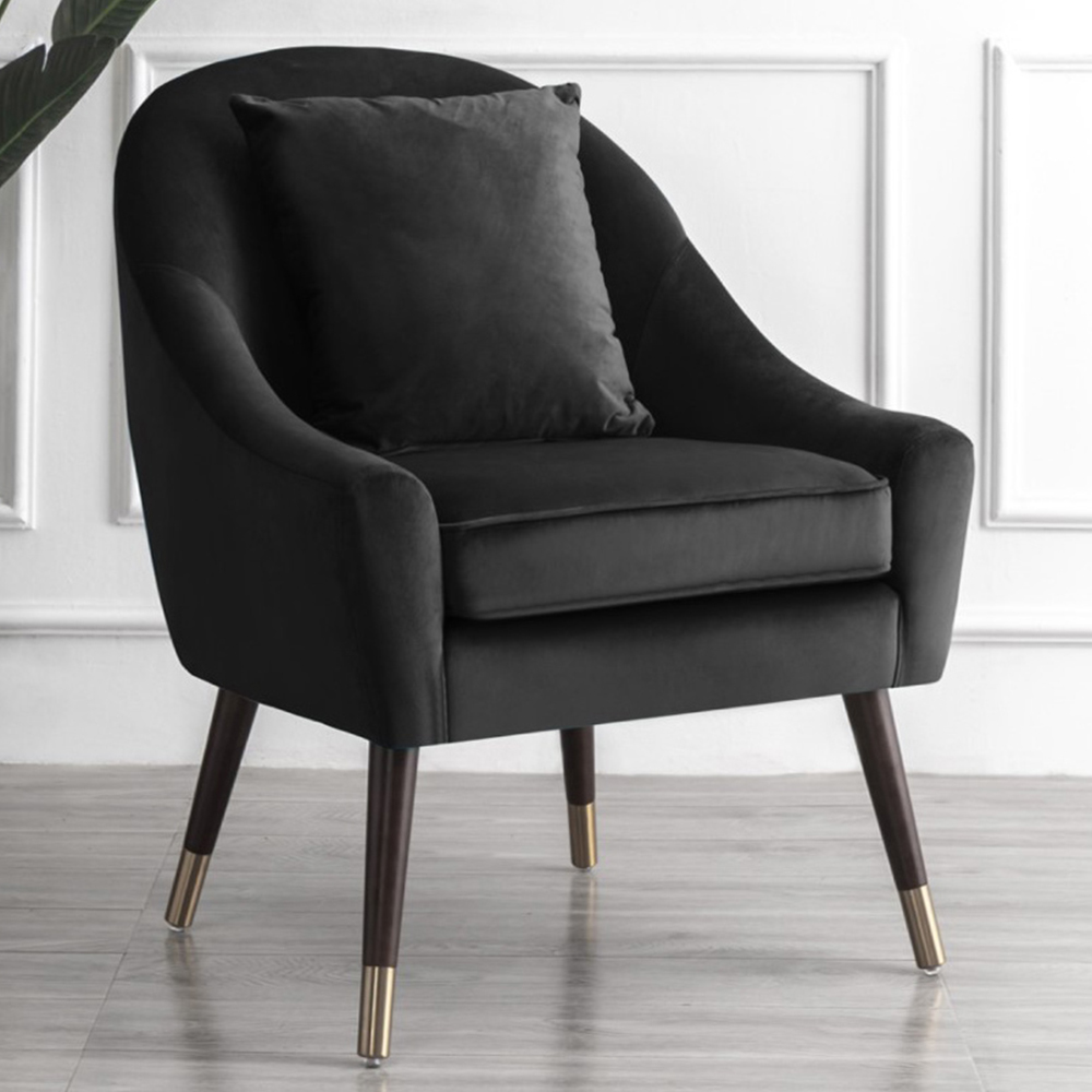 Artemis Home Octavia Black Velvet Accent Chair Image 1
