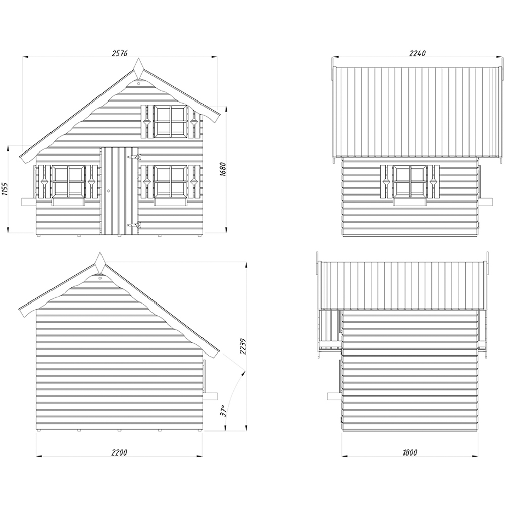Palmako Tom 8.5 x 7.3ft Kids Wooden Playhouse Image 8