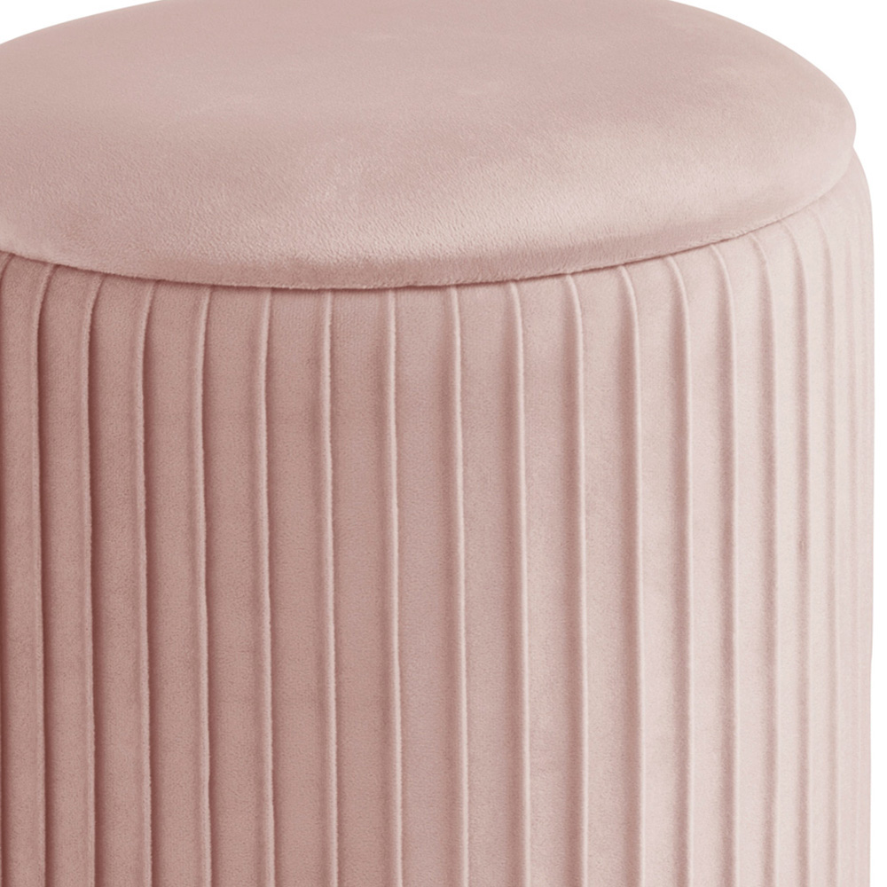 GFW Esme Blush Pink Pleated Storage Stool Image 4