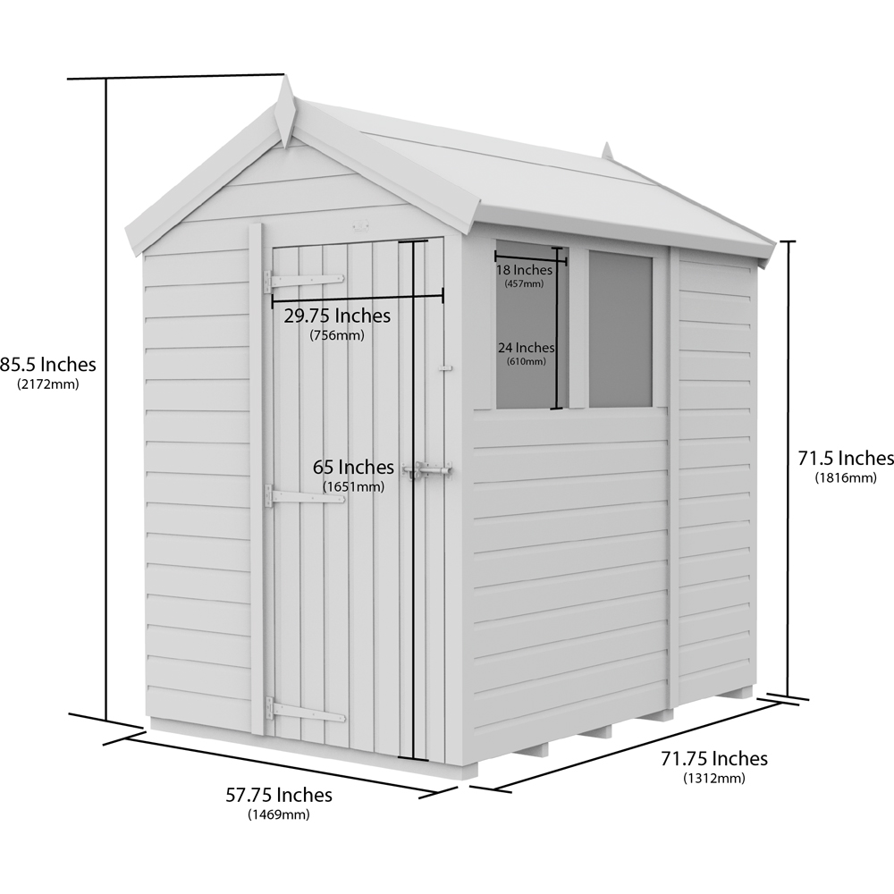 DIY Sheds 5 x 6ft Tongue and Groove Timber Apex Security Garden Shed Image 9