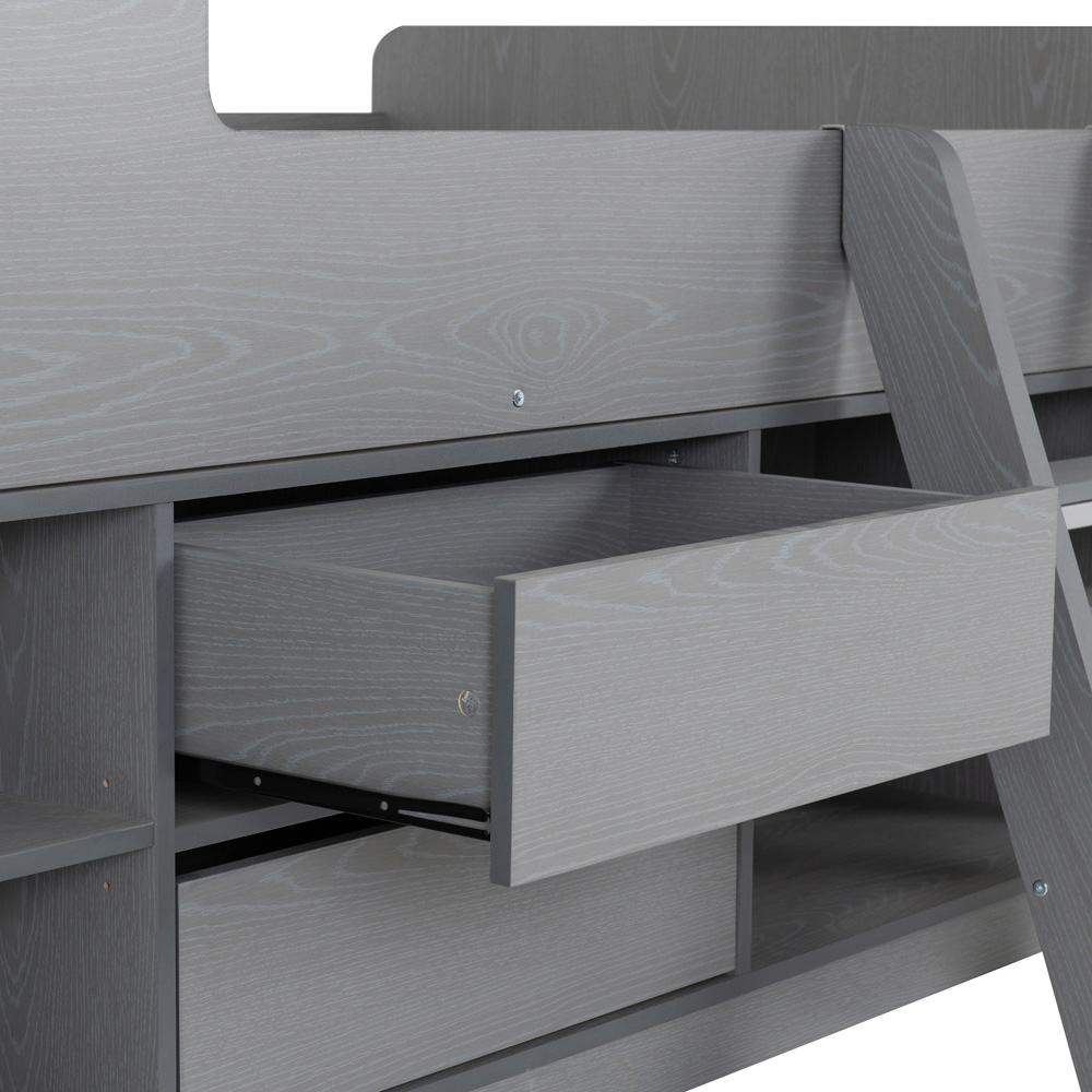 Seconique Felix Single Grey 2 Drawer Low Sleeper Bed Frame Image 5