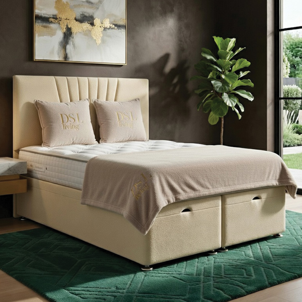 DS Living Vesper Double Cream Ottoman Bed Image 1