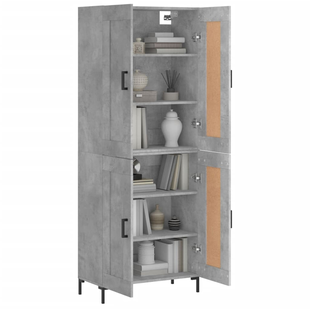 vidaXL 4 Door Concrete Grey Highboard Image 3