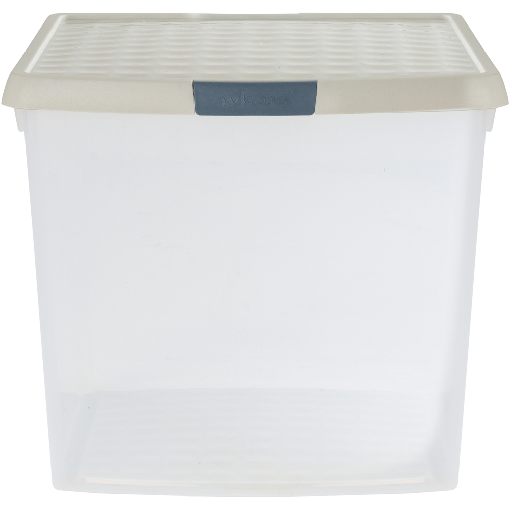 Wham Clip 37L Clear Stone and Slate Grey Square Storage Box with Lid 4 Pack Image 4