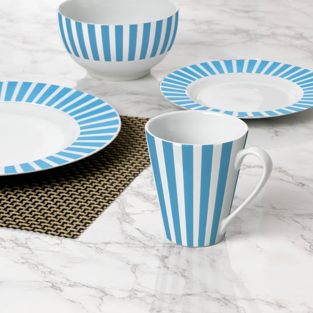 Waterside Split Stripe Soft Blue 24 Piece Dinner Set Image 4