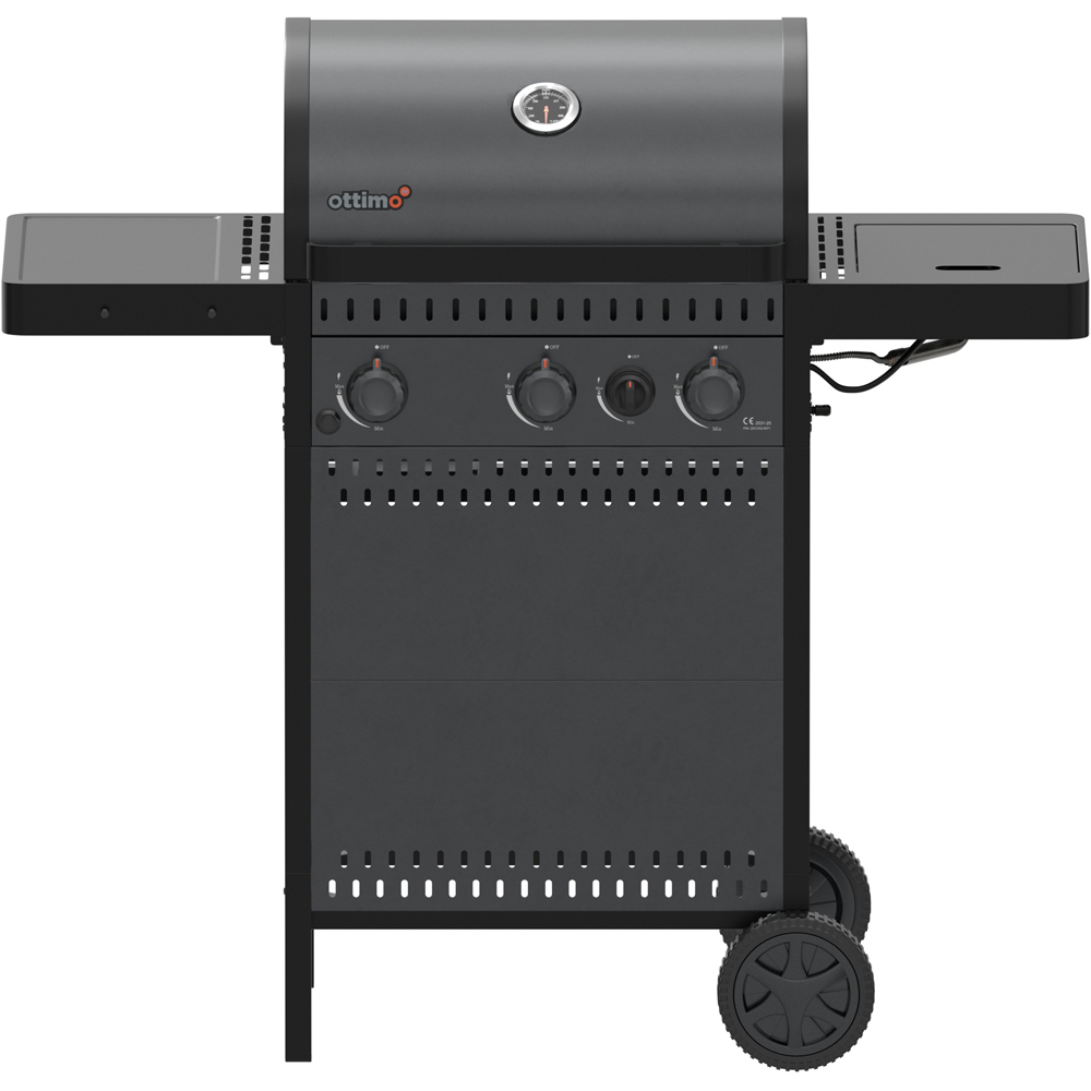 Ottimo 310 3 Burner Matt Grey and Black Gas BBQ with Side Burner Image 3