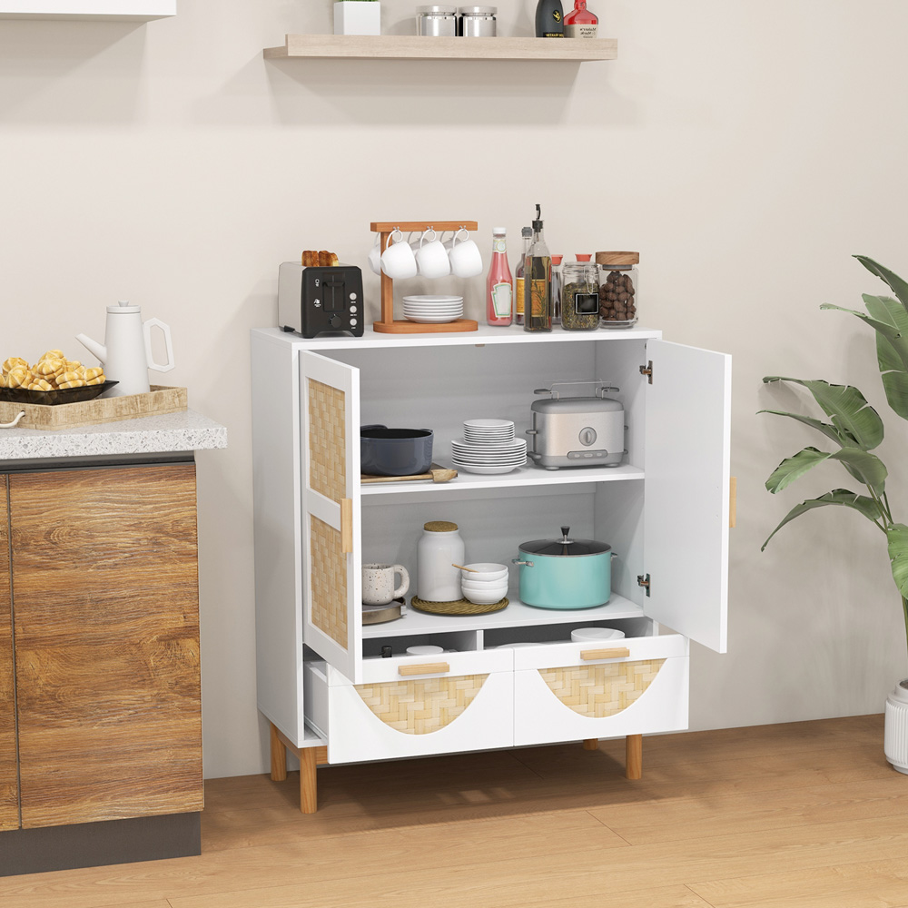 Costway 2 Door 2 Drawer White Sideboard Image 4