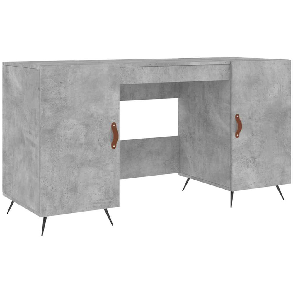 vidaXL 2 Door Computer Desk Concrete Grey Image 2