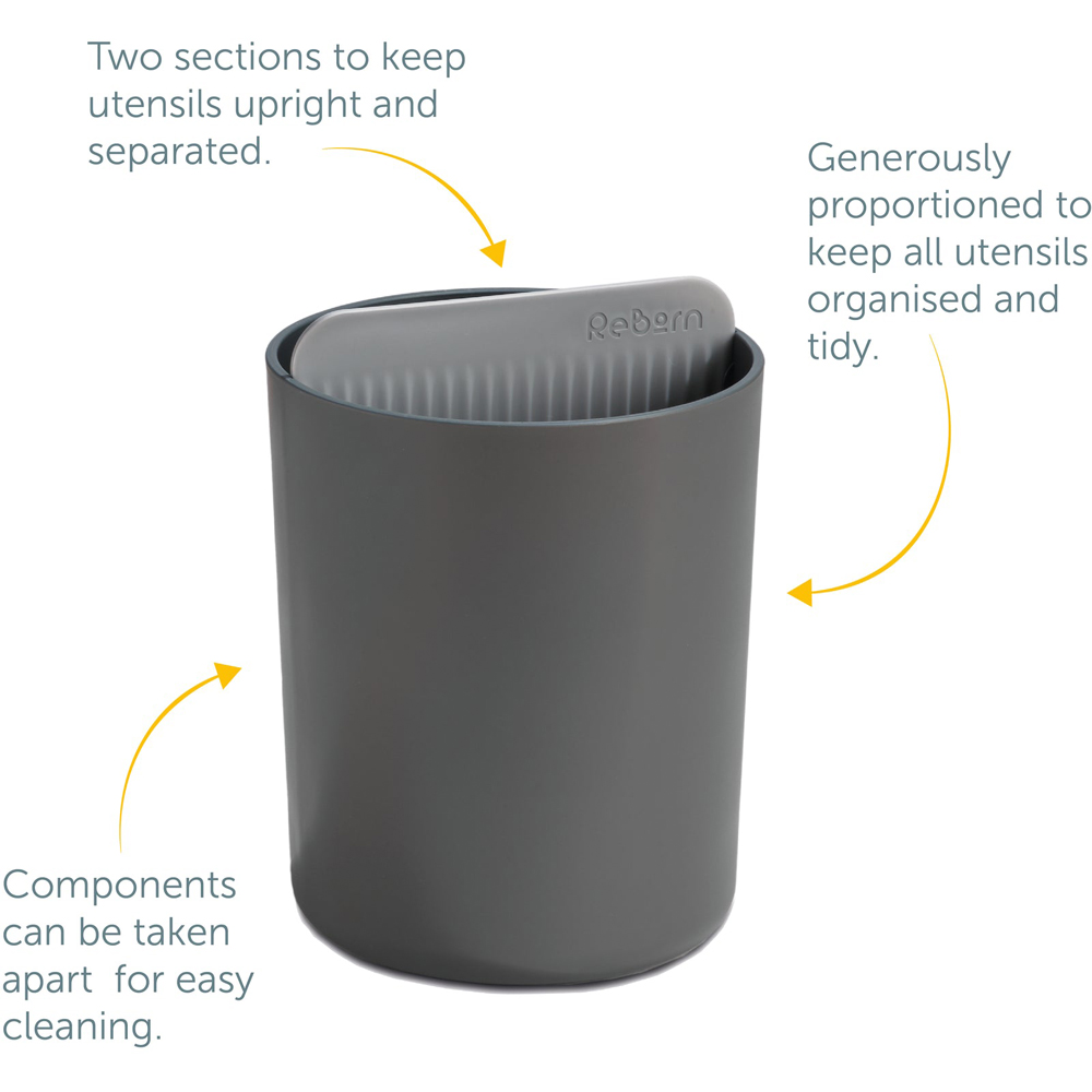 ReBorn Dark Grey Plastic Utensil Holder Image 8