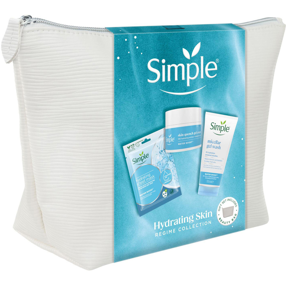 Simple Hydrating Skin Regime Sheet Mask Facial Gel Wash and Quench Cream Gift Set 4 Pack Image 4