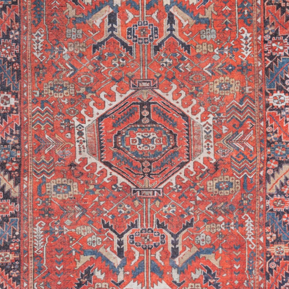 Kukoon Vintage Persian Inspired Terracotta Red Washable Rug 80 x 300cm Image 4