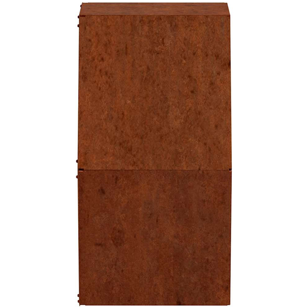 vidaXL Brown Corten Steel Wall Planter 30 x 10 x 25cm 2 Pack Image 5