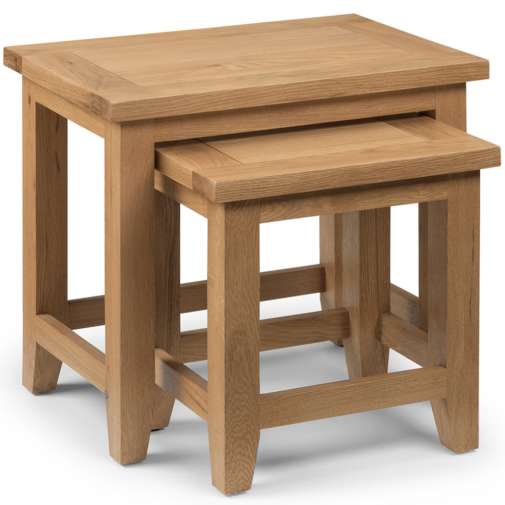 Julian Bowen Astoria Oak Nest of Tables Set of 2 Image 2