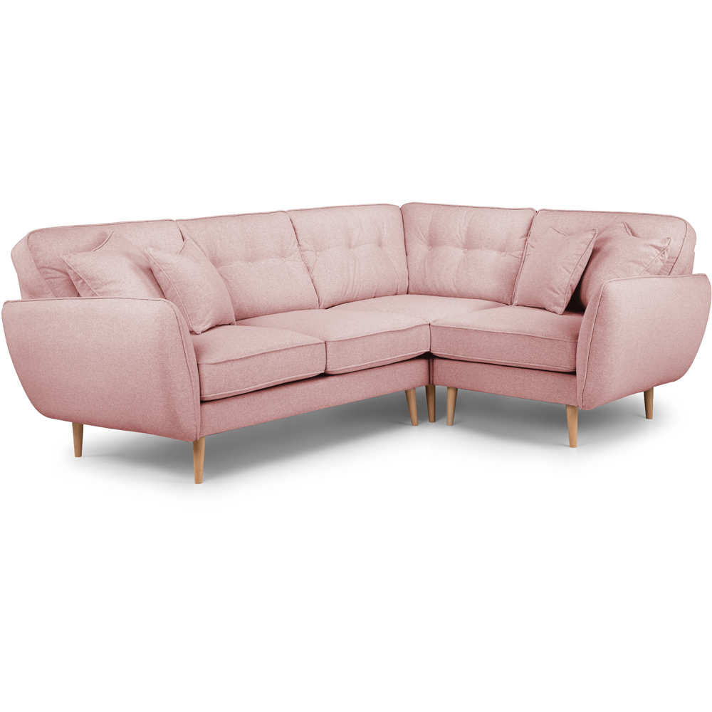 Opry Faro 4 Seater Button Back Soft Pink Corner Sofa Image 2