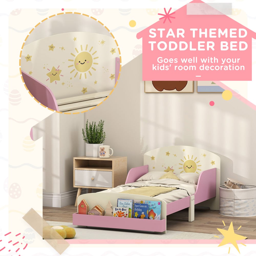 AIYAPLAY Sun Themed Pink Kids Storage Bed Frame Image 5